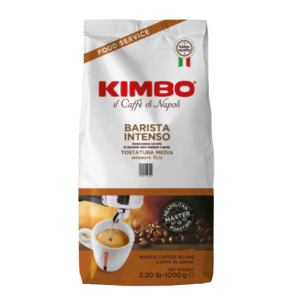 Kimbo Barista Intenso coffee beans 1kg packaging on a white background